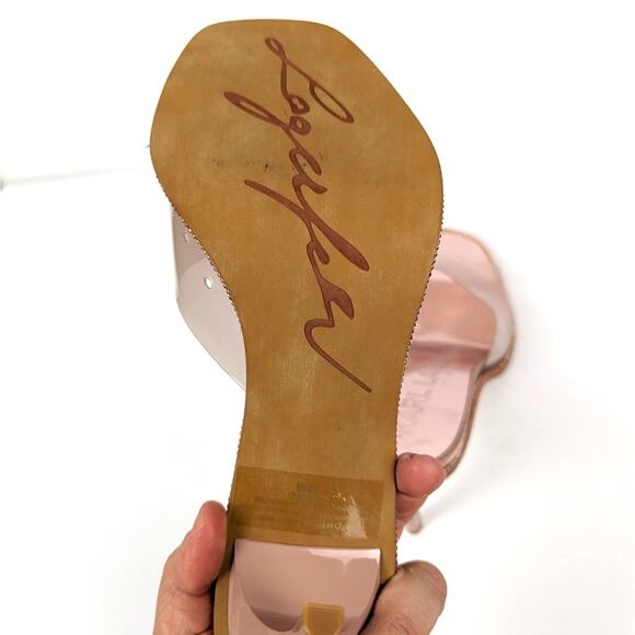 Karl Lagerfeld Paris Quinn Vinyl Rhinestone Trim Dress Sandals Size 9 - Picture 7 of 9